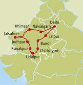 Reiseverlauf - Große Rajasthan-Rundreise
